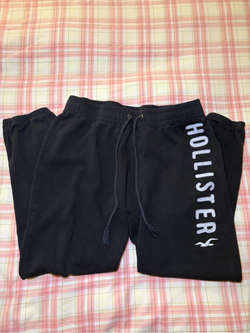 Y2K Hollister Dark Navy Blue/Black Graphic Sweatpants